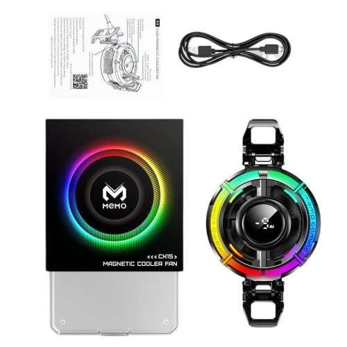 MEMO CX15 Mobile Cooling Fan – Digital Display RGB Gaming Cooler